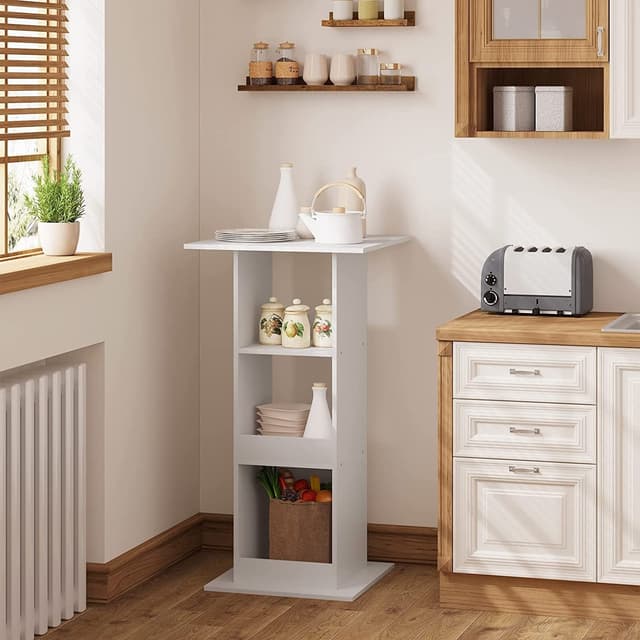 Holz Bartisch mit 3 Regalen