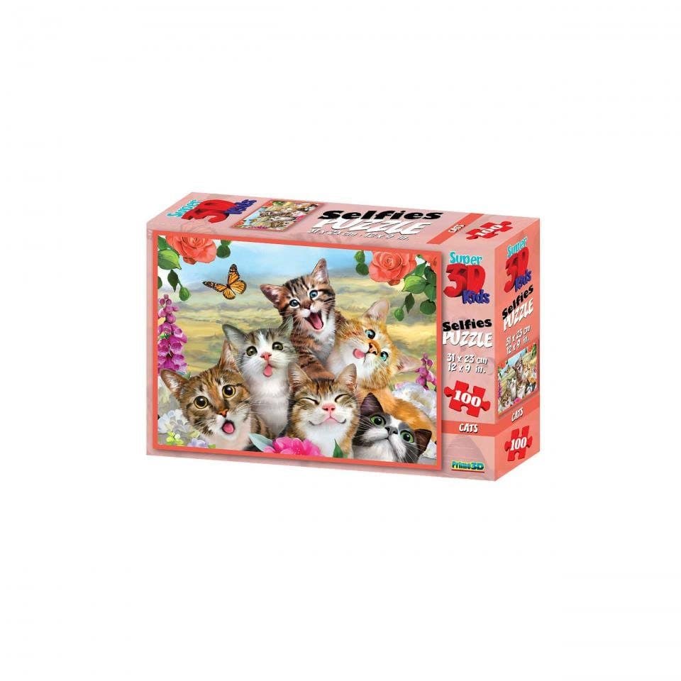 Philos Spiel 3D Puzzle Kids 100 Teile Cat Selfie Katzen