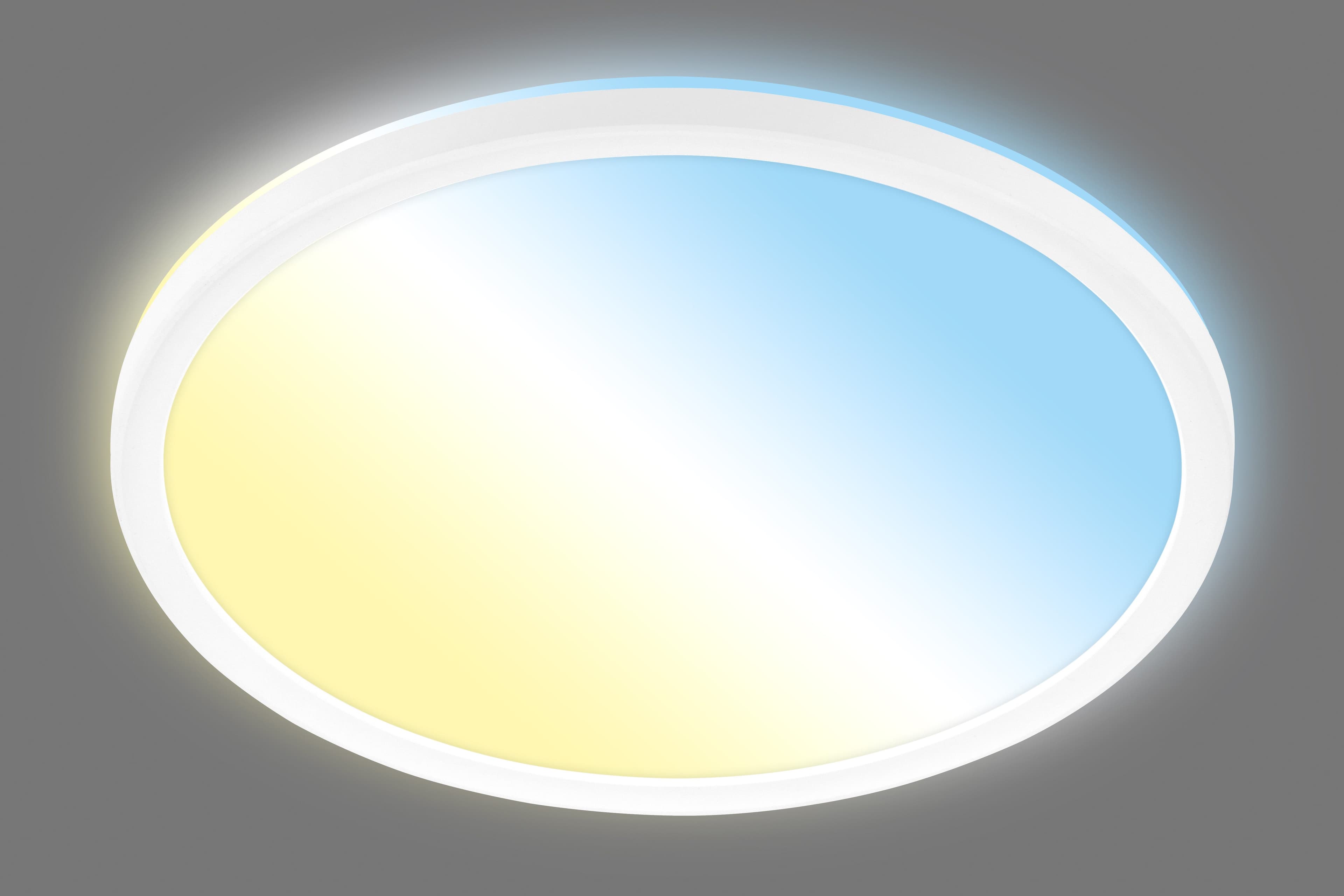 Briloner LED-Deckenleuchte Tava A CCT 29 cm Weiß Fernbedienung