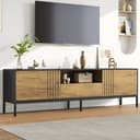 Merax TV-Schrank 170cm mit Stauraum Holzfarbe/Schwarz Bild 2