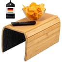 eluno Bambus Sofatablett mit rutschfester Korkablage Bild 2