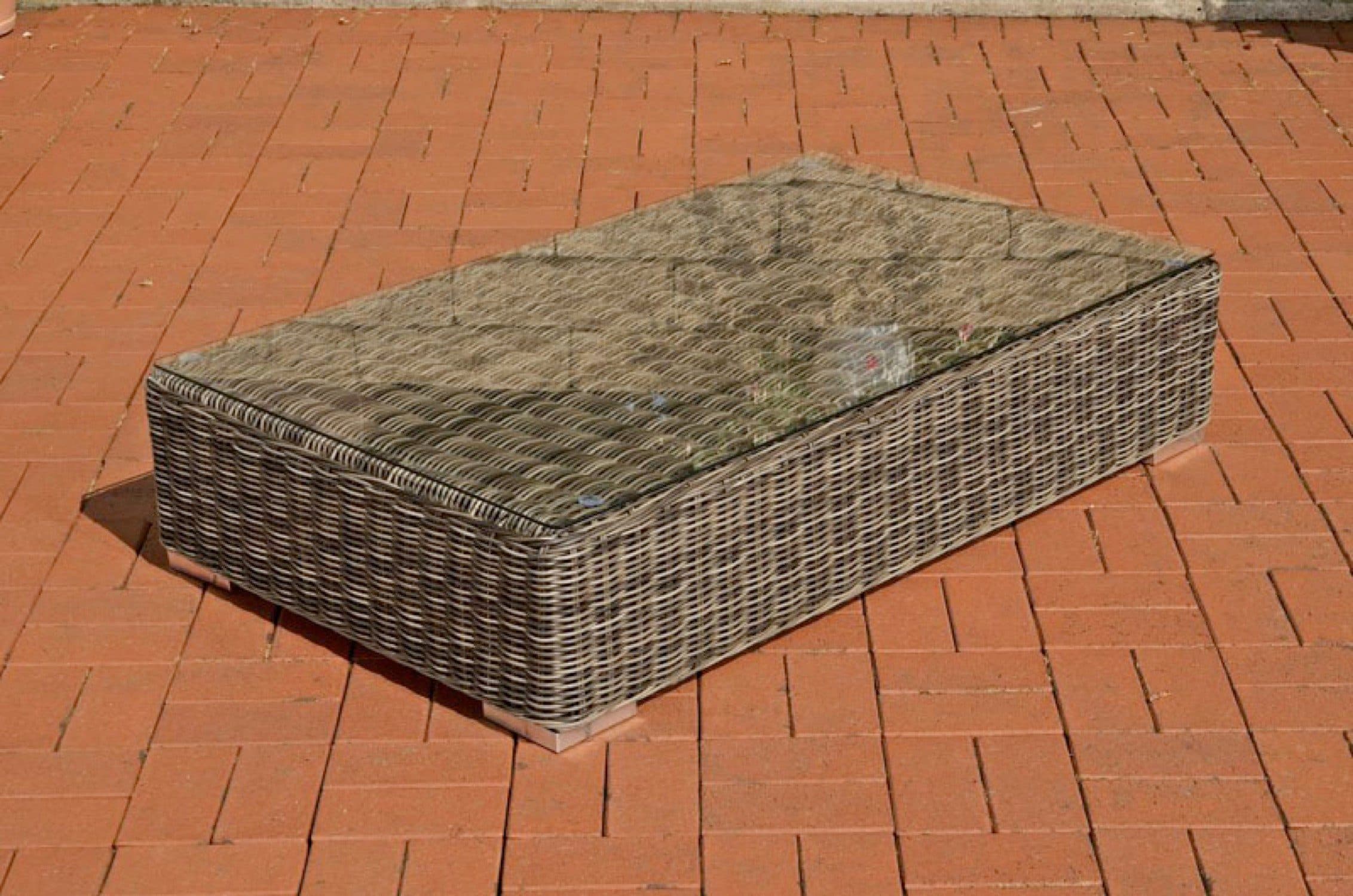 TPFGarden Gartentisch Arno Grau Polyrattan Aluminium