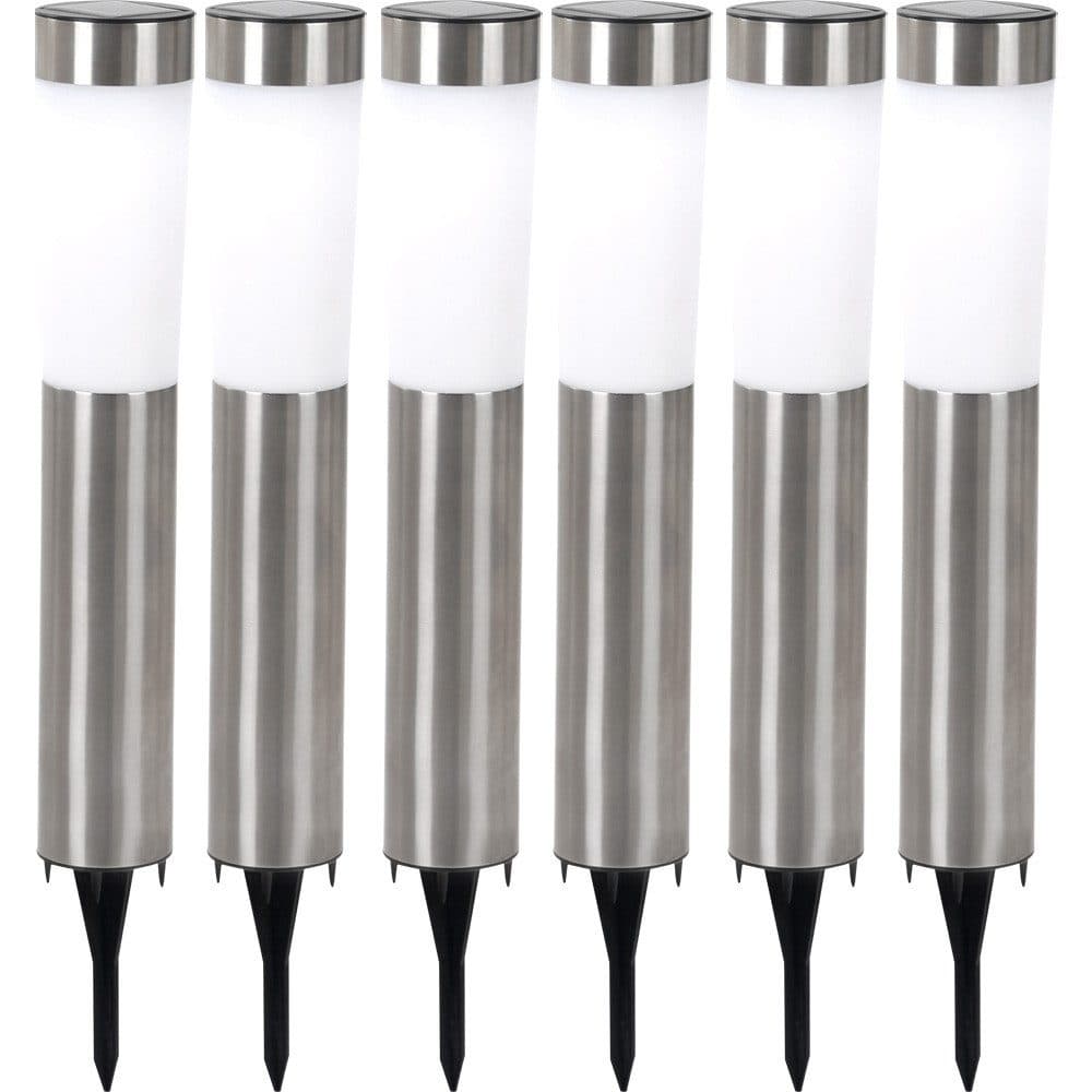 GLOBO LIGHTING Solarleuchte 6er Set Edelstahl Silber - Bild 2