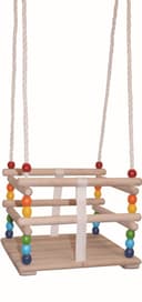 Woodyland Babyschaukel mit Gitter Naturholz Indoor Outdoor Bild 2