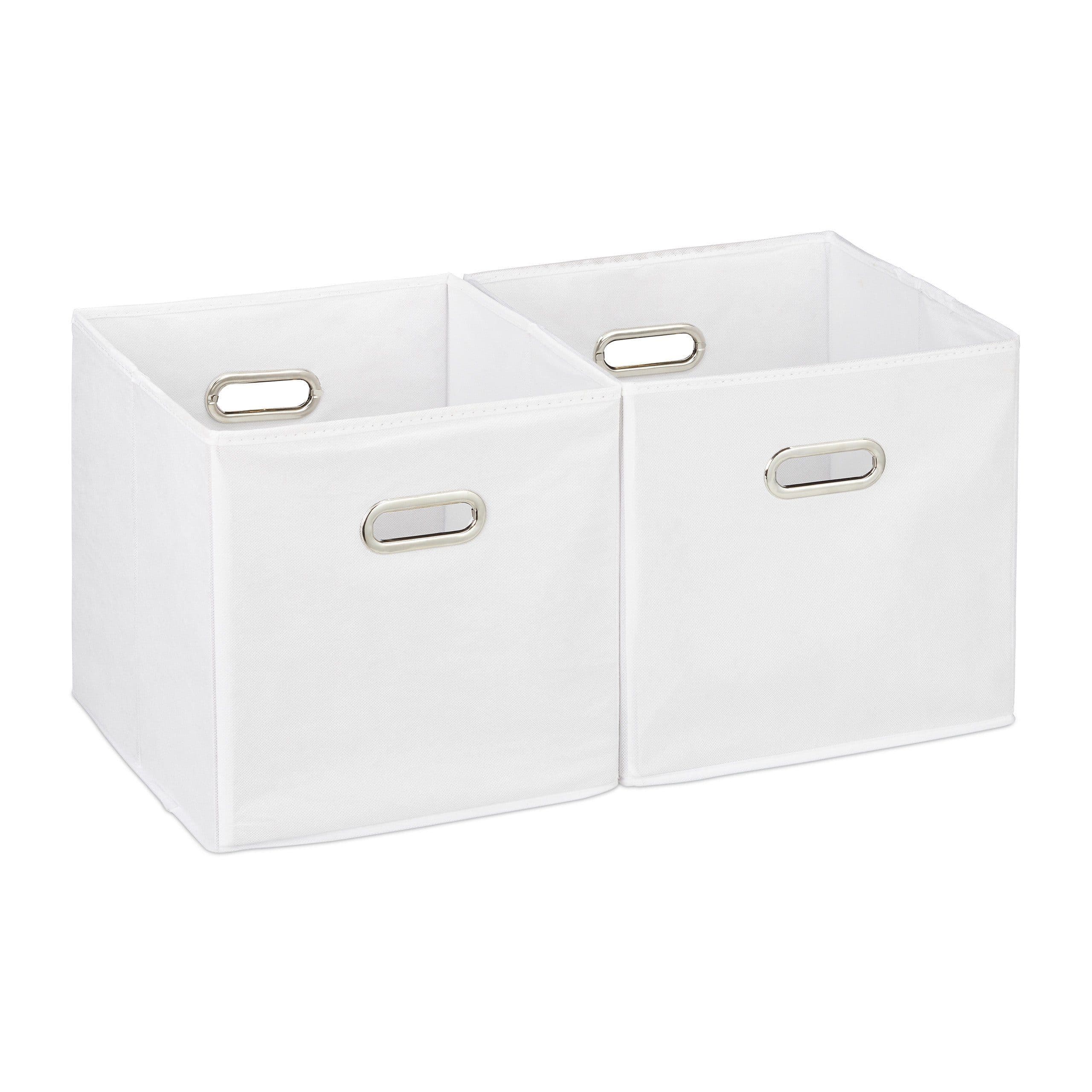 relaxdays Aufbewahrungsbox Stoff 2er Set Weiß - Bild 2