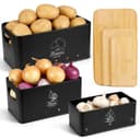BlingBin Aufbewahrungsbox 3er Set Schwarz mit Bambusdeckel Bild 2