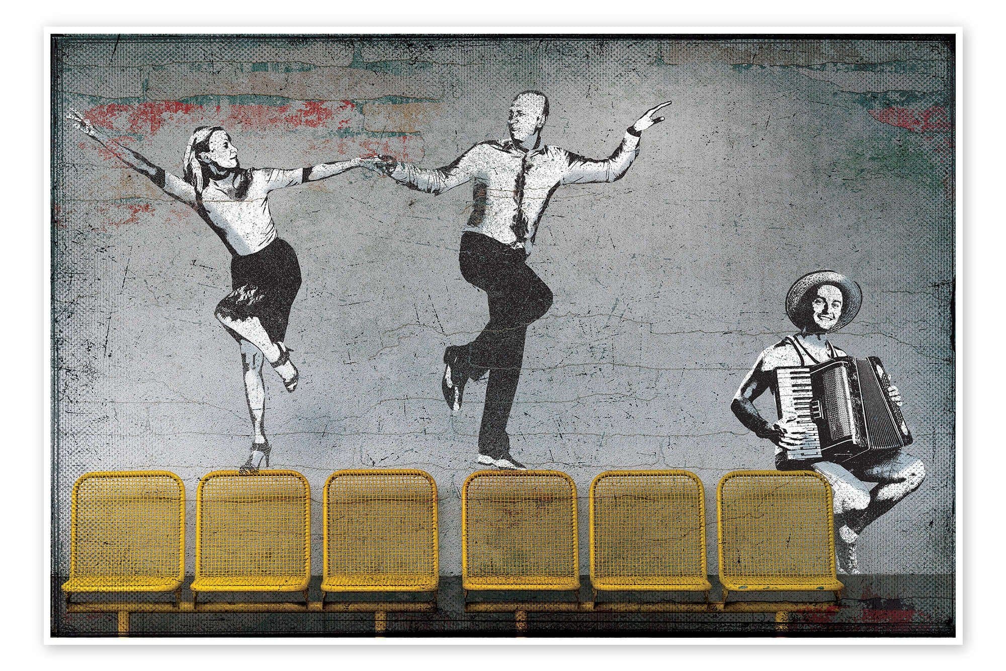 Banksy - Dancing Couple Posterlounge Wandbild - Bild 2