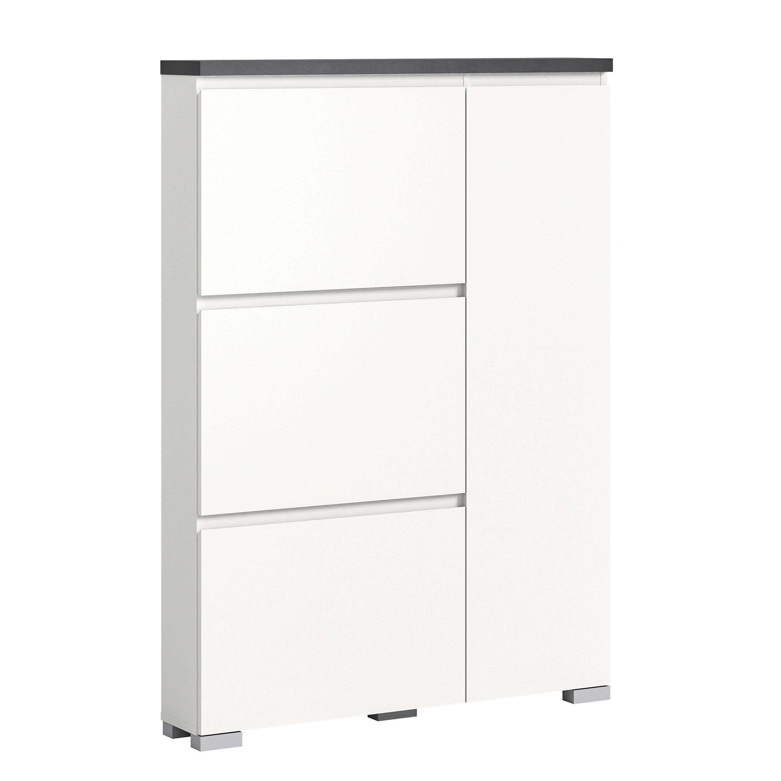 xonox.home Schuhschrank Weiß Melamin Industrial Grau - Bild 2