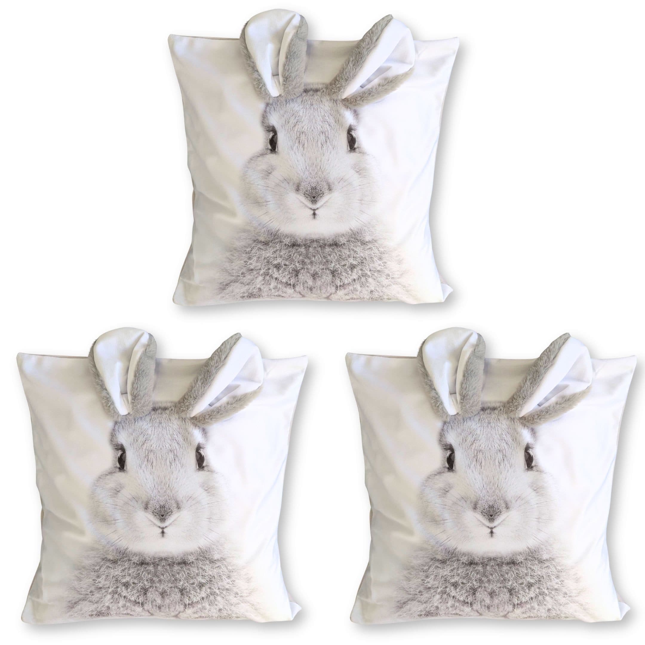 Bada Bing Kissenhüllen Hase mit Schlappohren 3er Set Kissenbezug Dekokissen Ostern - Bild 2