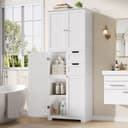 HOMECHO Hochschrank 4 Türen 2 Schubladen Weiß 164,5x60x30cm Bild 2