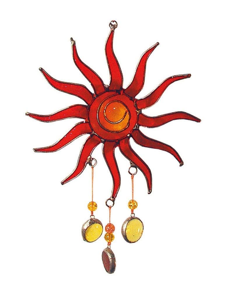 Saraswati Hängedekoration Suncatcher Sonne Fiberglas Rot