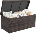 LALAHO Gartenbox Wasserdicht 500L Braun PE-Rattan Bild 2