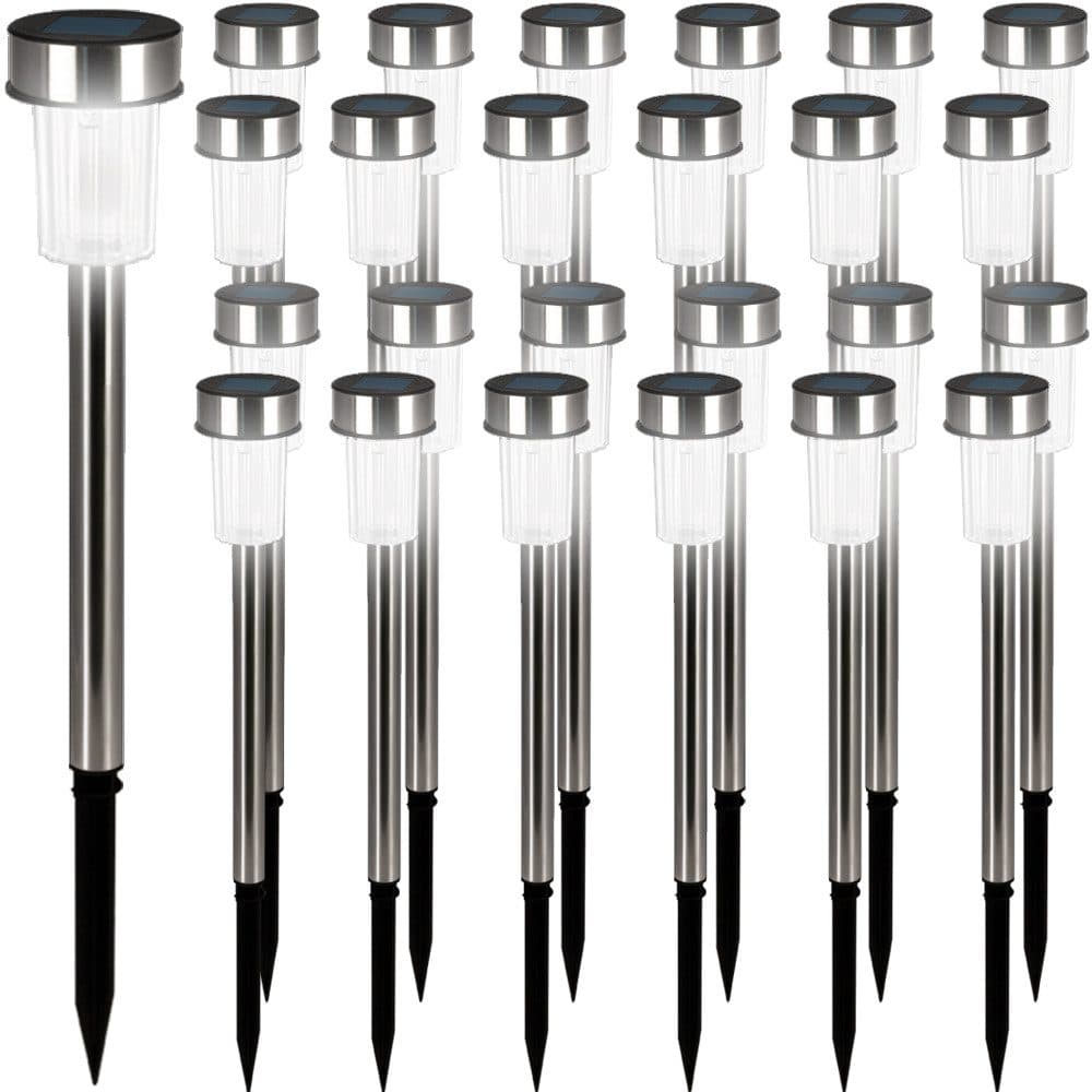 monzana LED Solarleuchte 24er Set Edelstahl Wetterfest - Bild 2