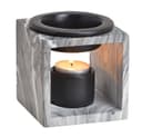 Levandeo® Duftlampe Keramik Marmoroptik Schwarz/Weiß Bild 2