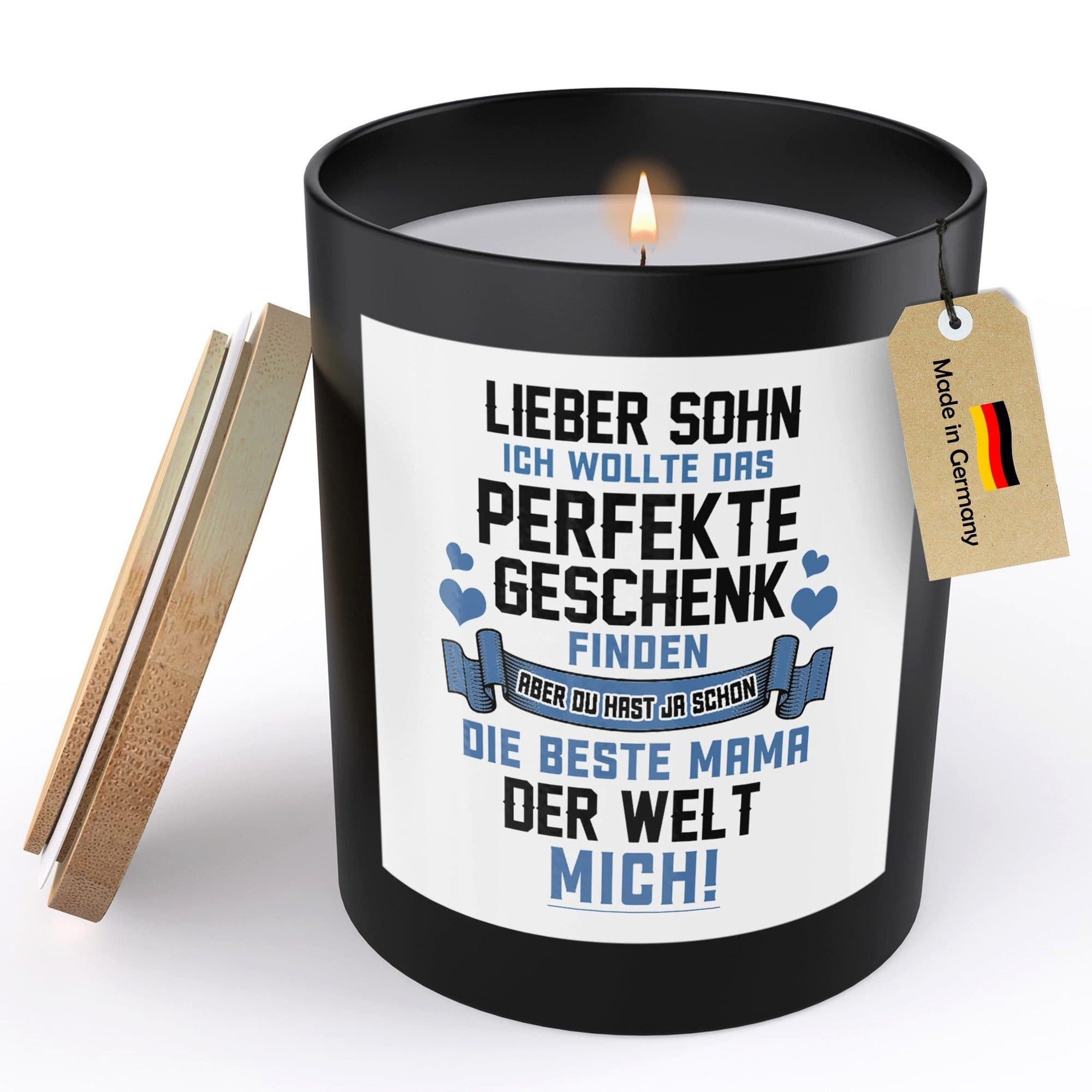 22Feels Duftkerze Sojawachs Schwarz Glas Bambusdeckel - Bild 2