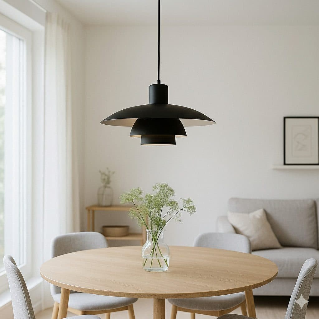 Liadomo Pendelleuchte Kiruna Schwarz E27 Skandi-Stil Esstischlampe - Bild 2