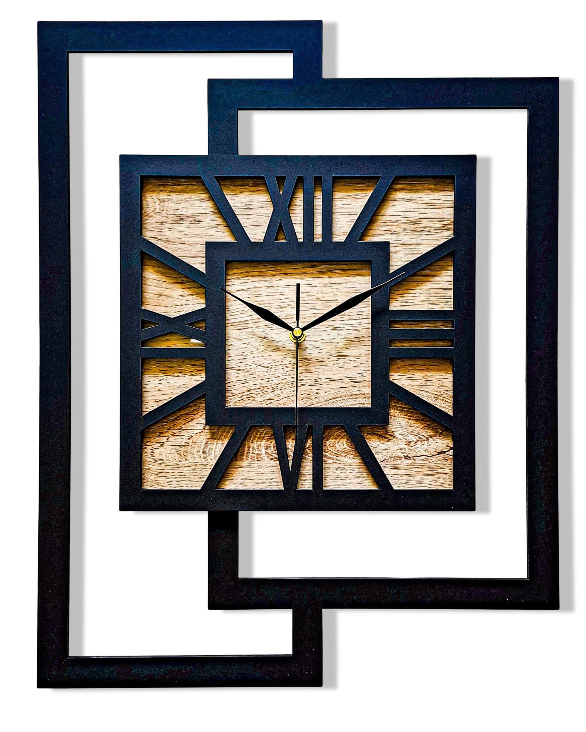 ORNAMENTI Wanduhr Geometrisch Holz Römische Ziffern Modern - Bild 2