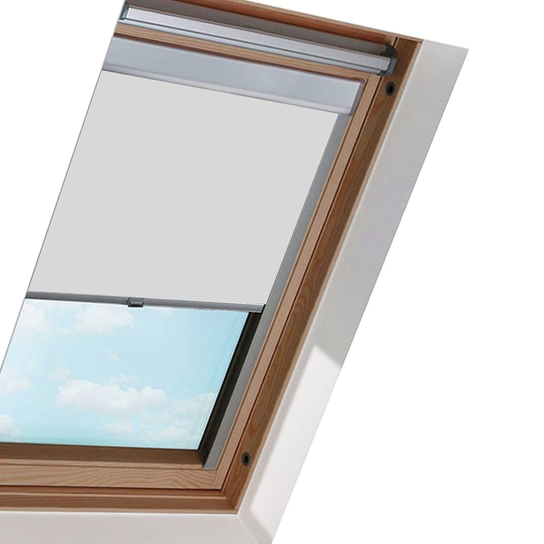 Clanmacy Dachfensterrollo Verdunkelungsrollo Thermo-Rollo Grau/Schwarz/Weiß - Bild 2
