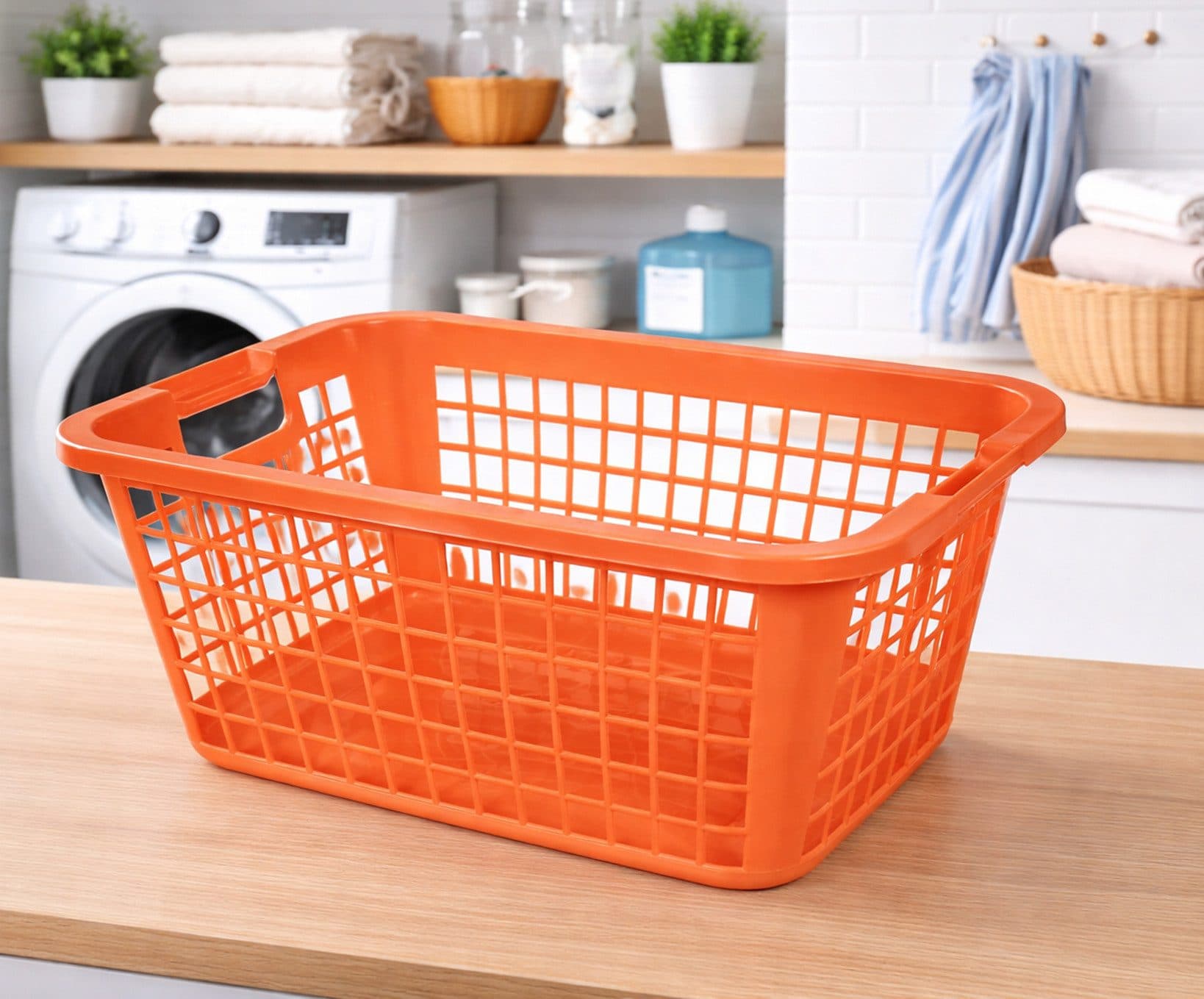 Ebaxx Wäschekorb 69 Liter Kunststoff Orange