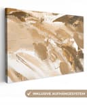 OneMillionCanvasses® Leinwandbild Abstrakt Gold Beige Wanddekoration Bild 2