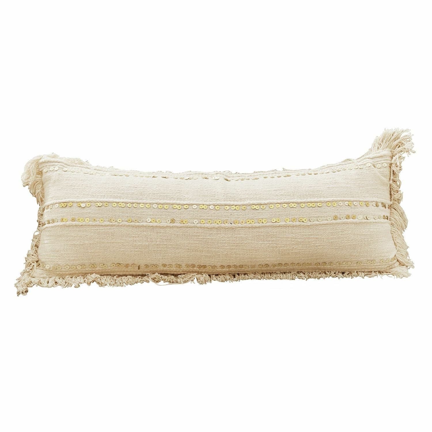 Mirabeau Dekokissen Rousseline Creme mit Pailletten und Fransen - Bild 2