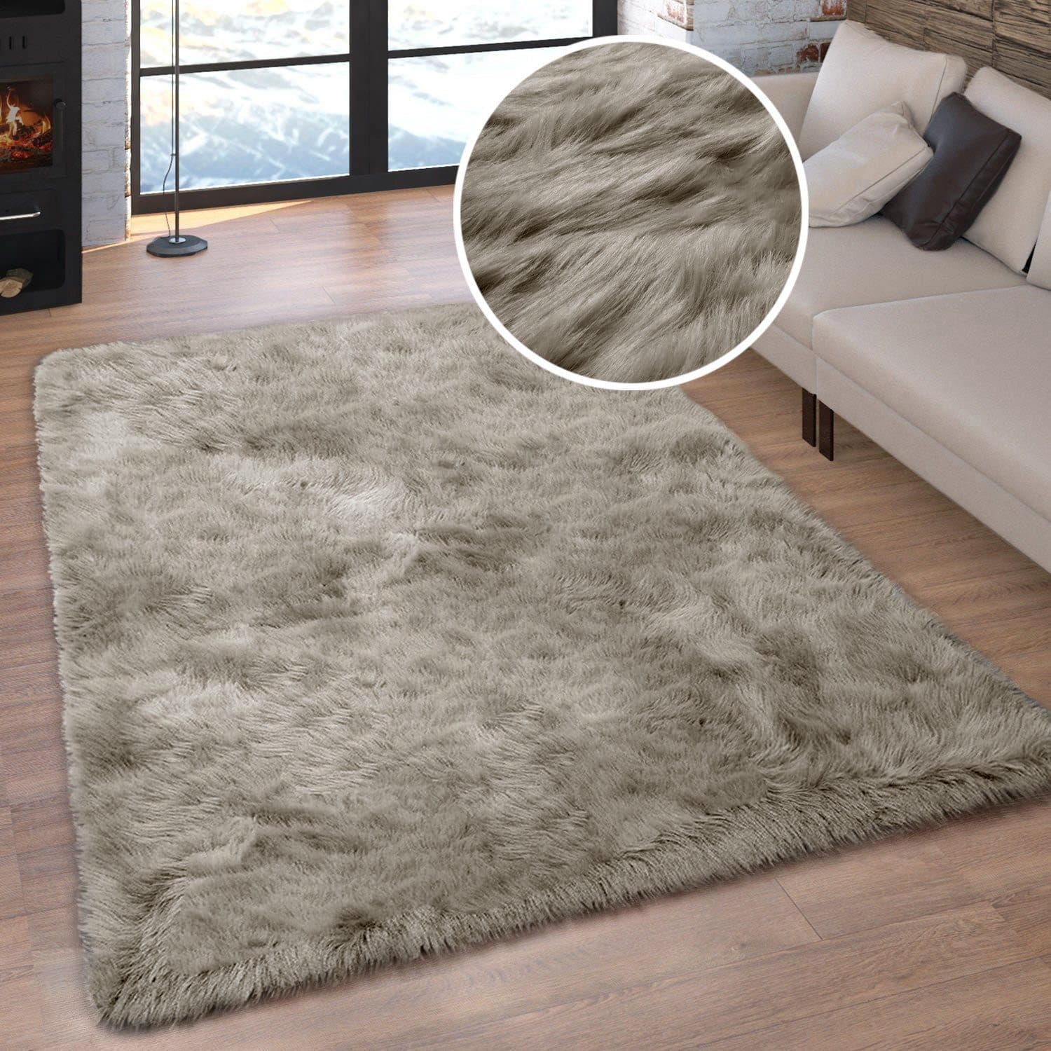 OTTO HOME Teppich Valeria Taupe Hochflor Kunstfaser - Bild 2