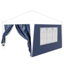 24MOVE® Pavillon Seitenteile 2er Set 2x3m mit Fenster & Reißverschluss, wasserdicht, blau - für Partyzelt, Festzelt, Festivals Bild 2