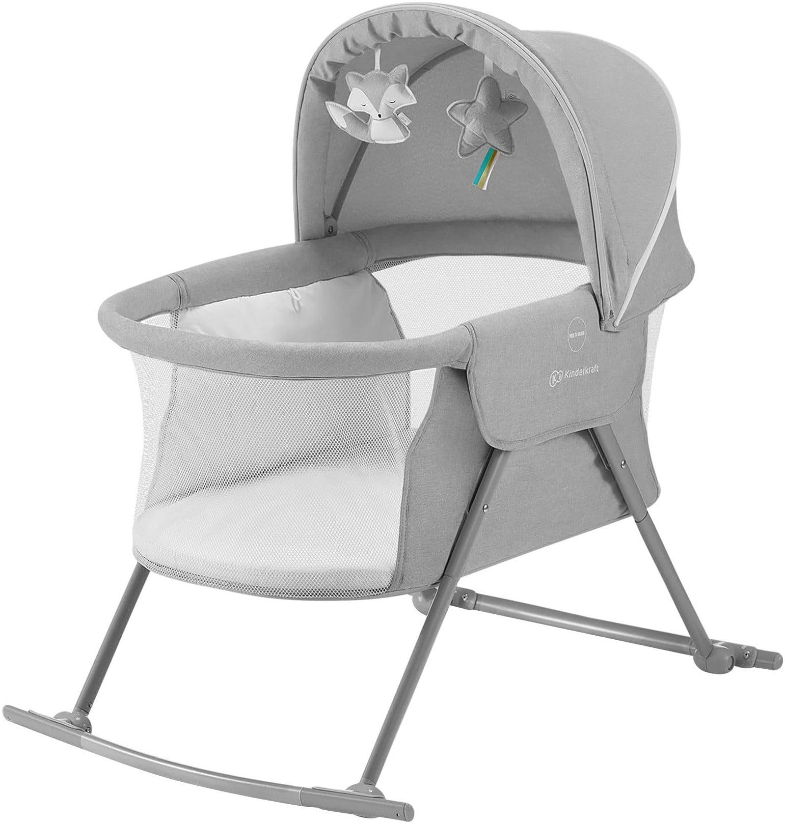 Kinderkraft LOVI Baby-Reisebett Grau 3-in-1 Wiege mit Insektenschutz - Bild 2