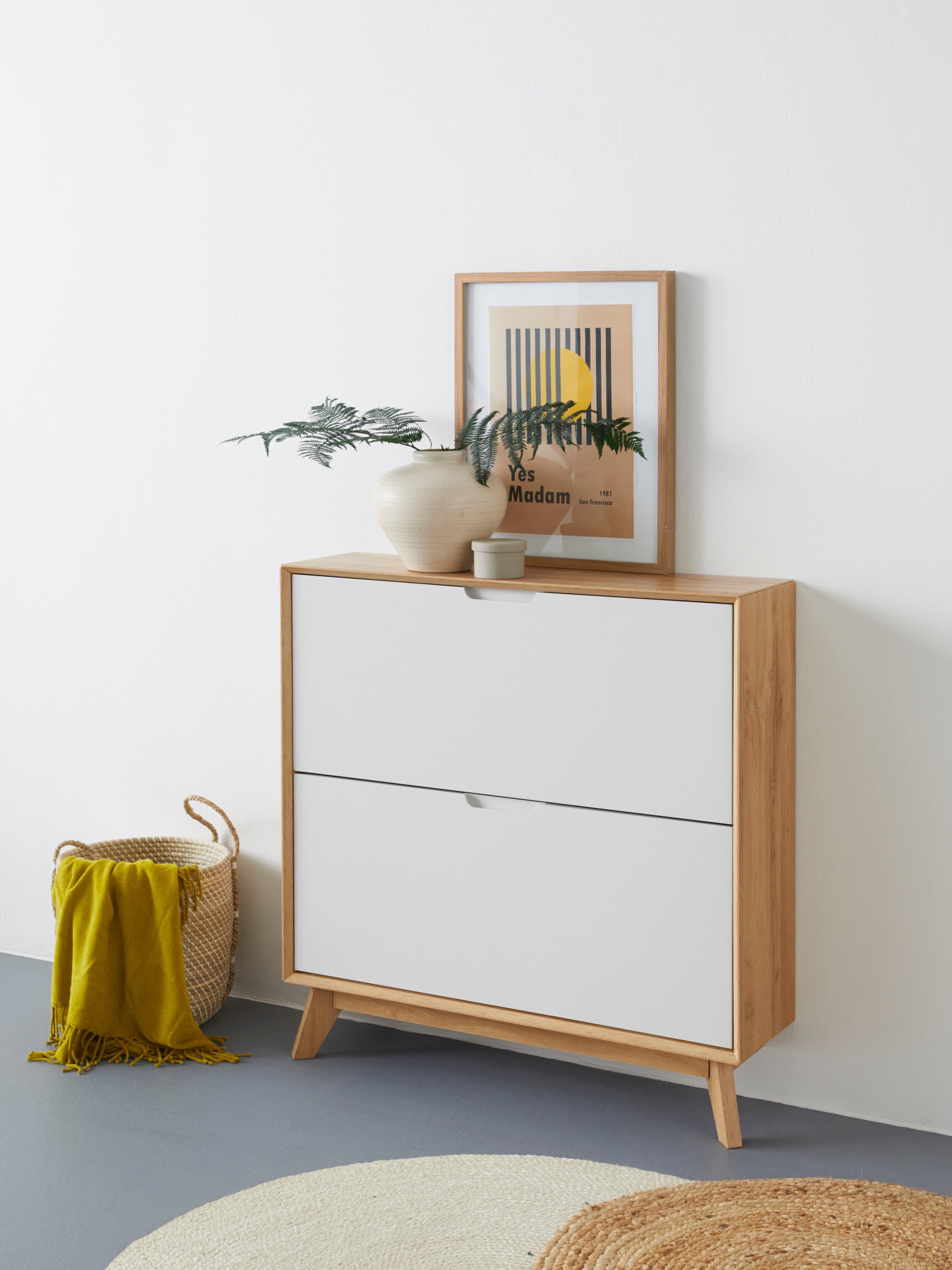 OTTO HOME Schuhschrank Pandrup Weiß Wotan Eiche 2 Klappen - Bild 2