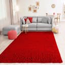 Vimoda Shaggy Teppich Rot Hochflor 30mm Bild 2