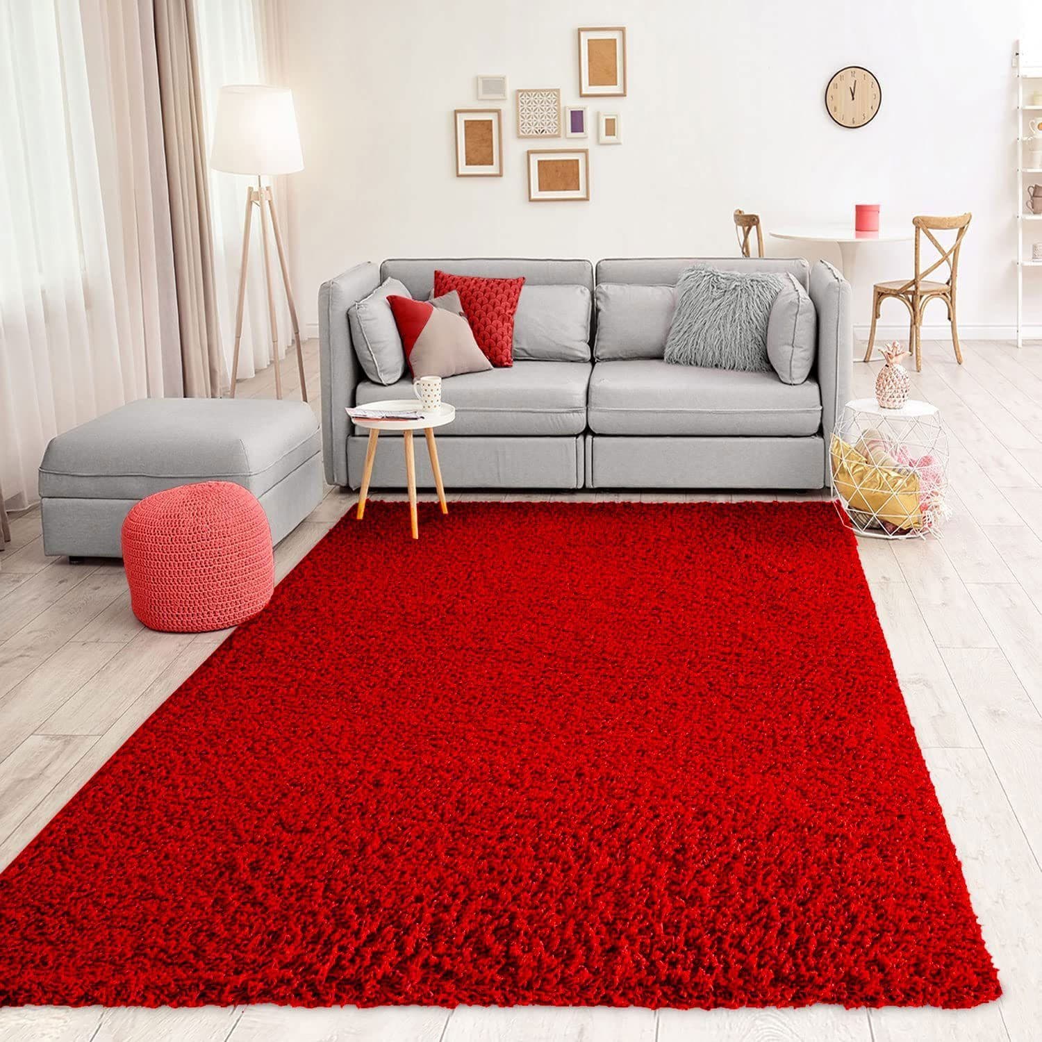 Vimoda Shaggy Teppich Rot Hochflor 30mm - Bild 2
