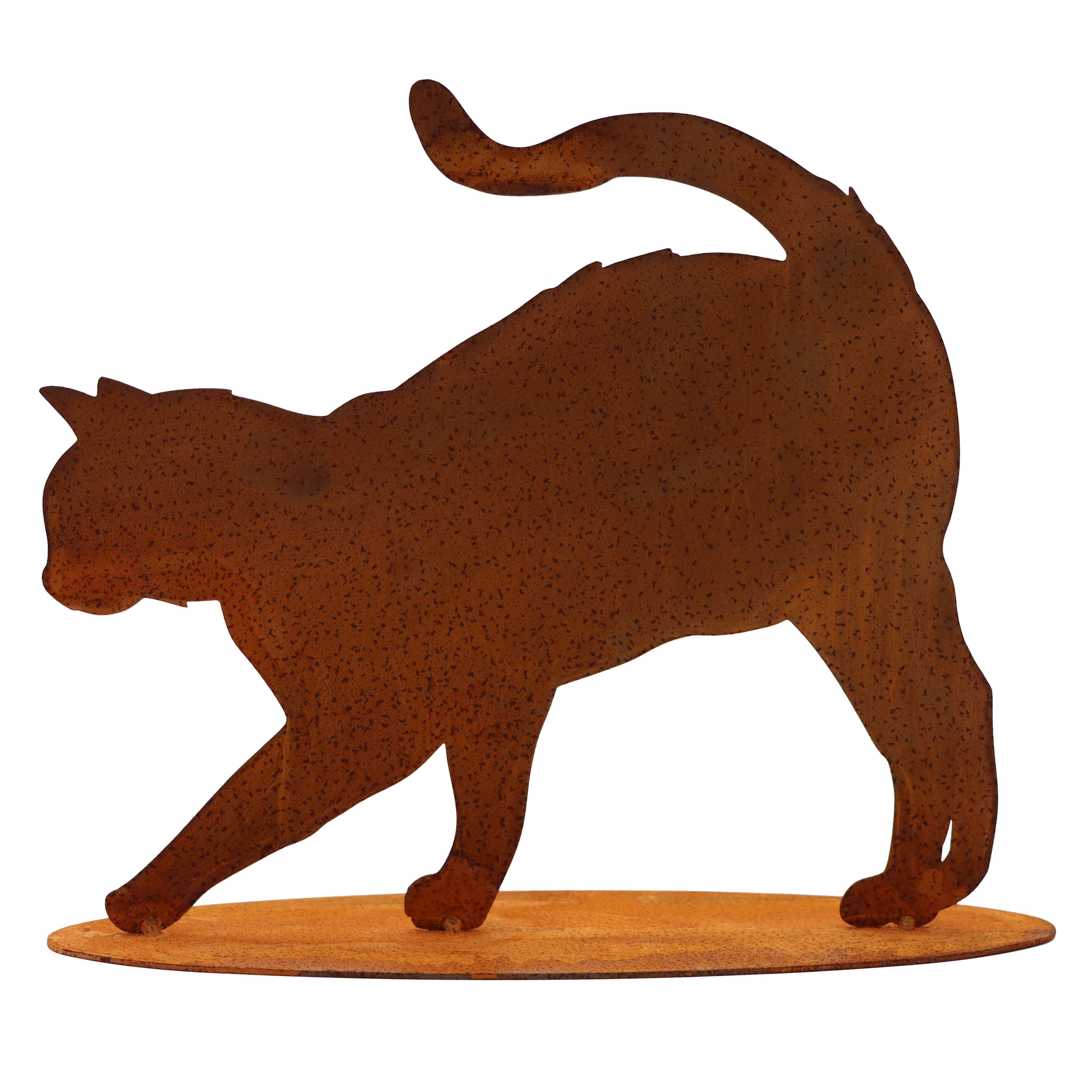 Rustikale Gartenfigur Katze aus Cortenstahl Wetterschutz - Bild 2