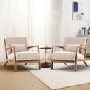 CANMOV Loungesessel Accent Sessel mit Kissen, Holz, Armlehnen Bild 2