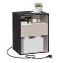 VASAGLE Nachttisch Tintenschwarz-Cappuccinobeige TOOLLESS-Technologie Bild 2
