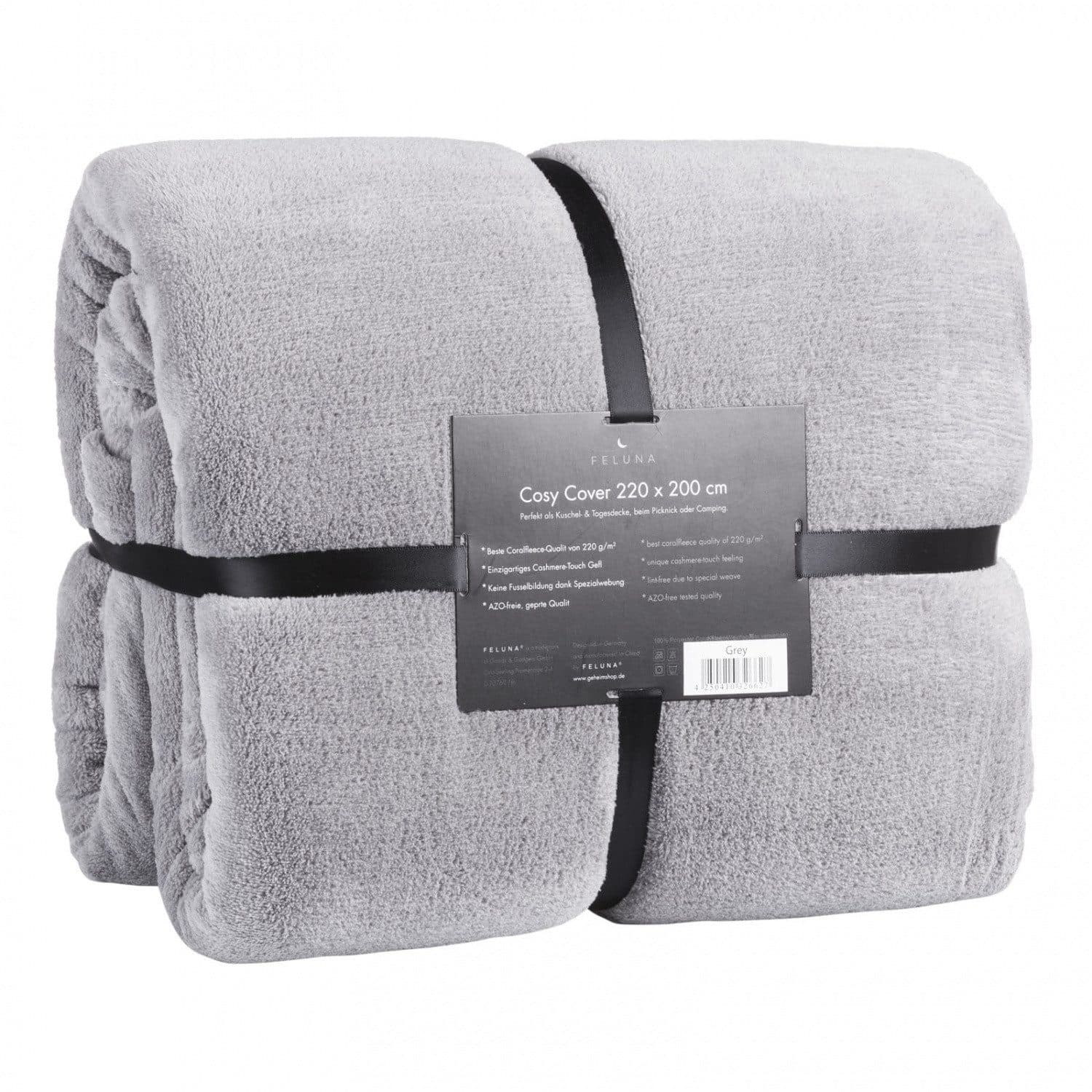 FELUNA Coral Fleece Kuscheldecke XXL Grau Cashmere-Touch - Bild 2