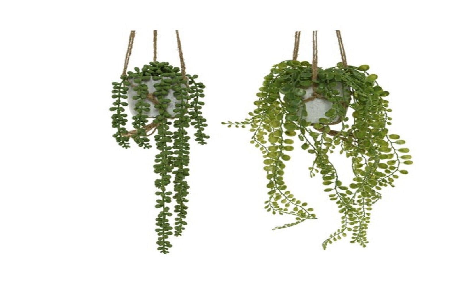Kaemingk Kunstpflanze Blumenampel im Betontopf Grün