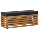 vidaXL Sofaelement Outdoor Hocker Bank Massivholz Natur Schwarz Bild 2