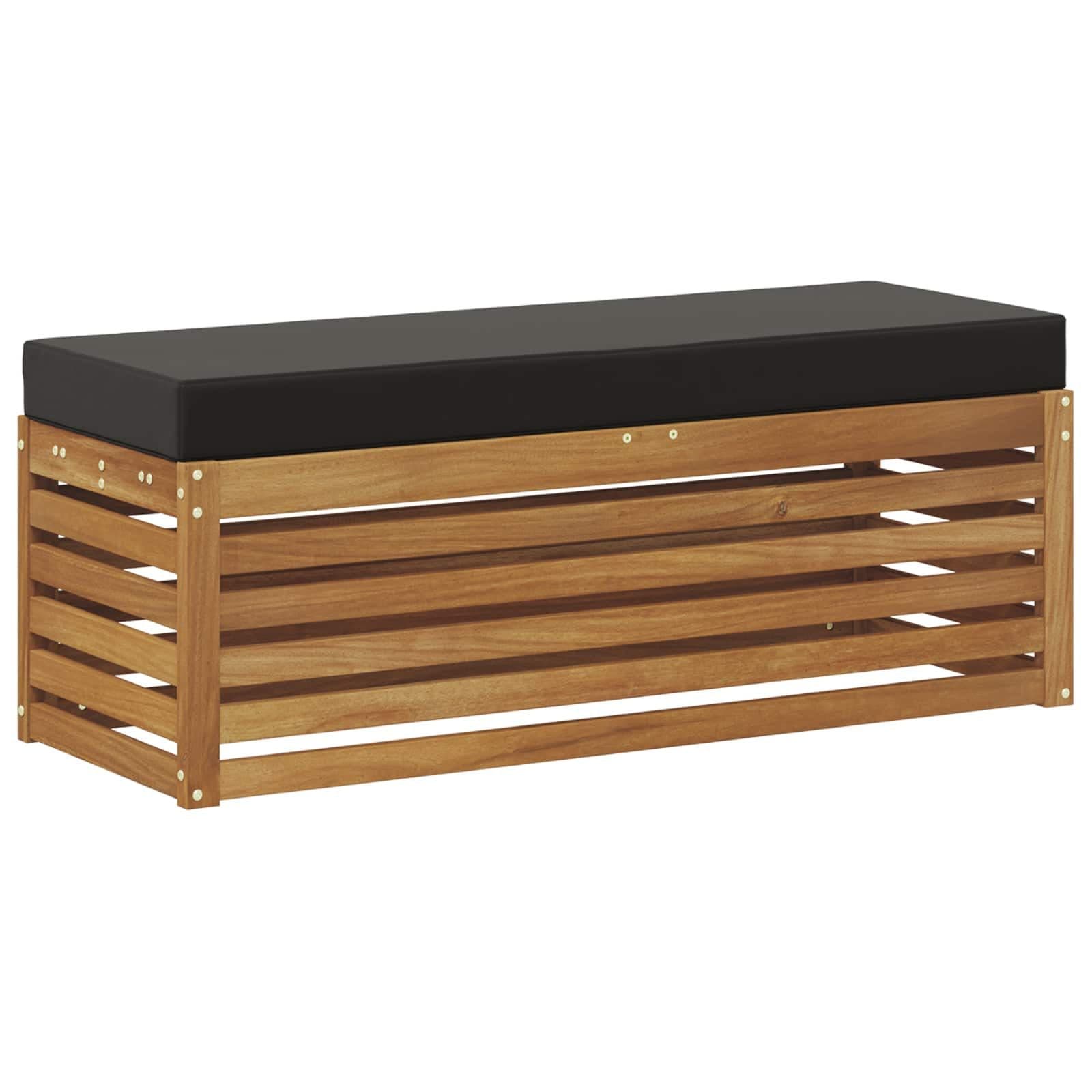 vidaXL Sofaelement Outdoor Hocker Bank Massivholz Natur Schwarz - Bild 2
