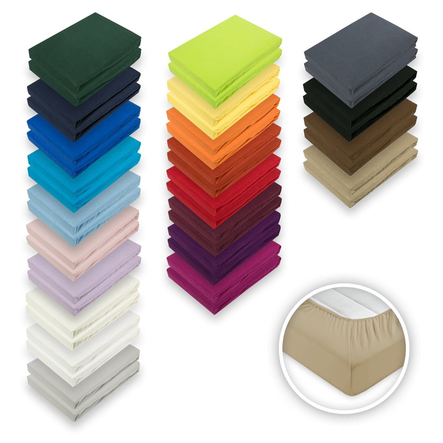 EXKLUSIV HEIMTEXTIL Spannbettlaken Jersey Terrakotta Doppelpack - Bild 2