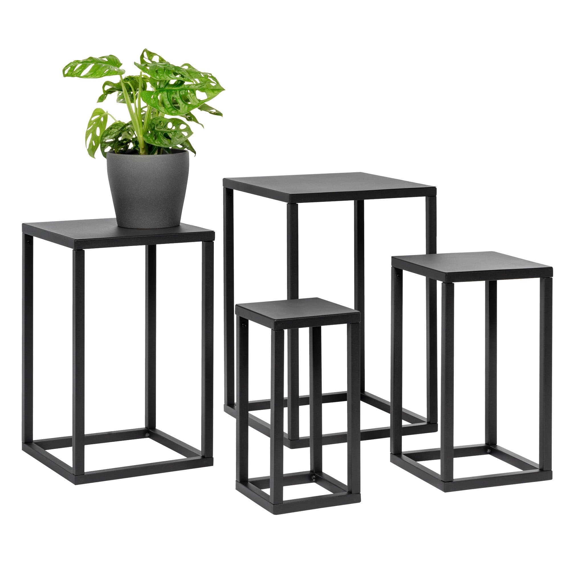 bremermann Blumenhocker 4er-Set Metall-Blumenständer Schwarz - Bild 2