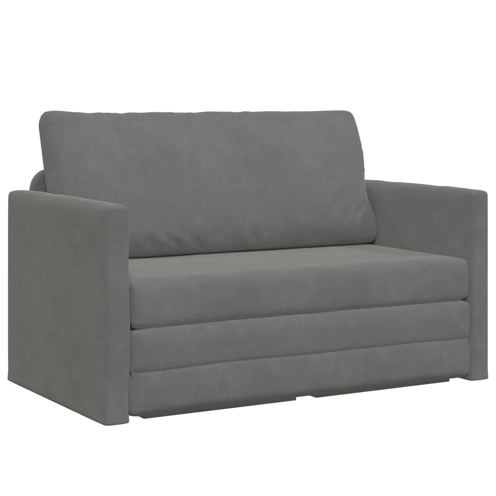 vidaXL Schlafsofa Dunkelgrau Samt Umwandelbar - Bild 2