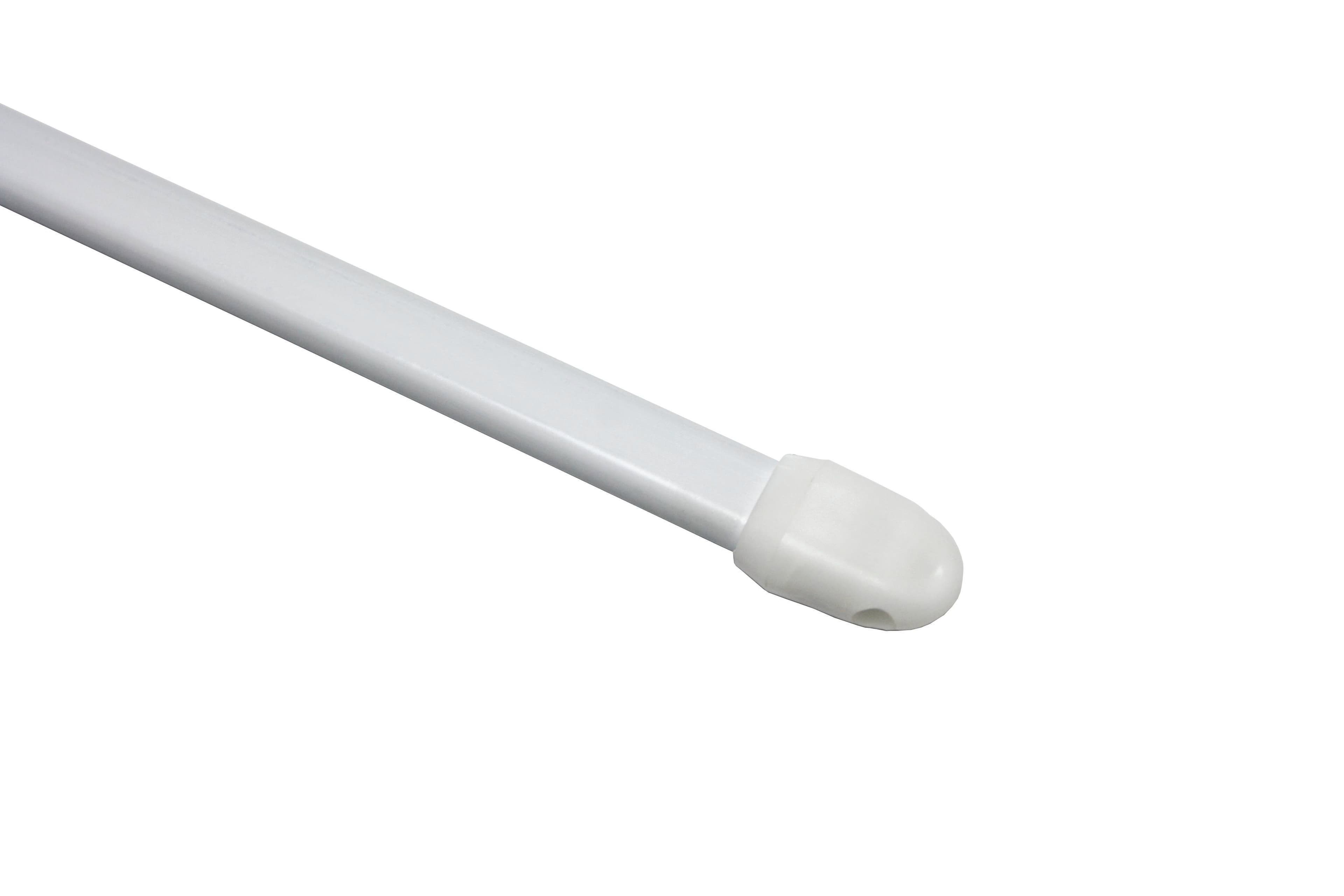 GARDINIA Vitragestange flachoval 11 mm Weiß 2er-Set ausziehbar
