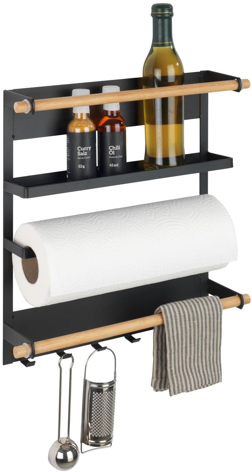 WENKO Küchenregal Magna Magnetisch Bambus Braun/Schwarz - Bild 2