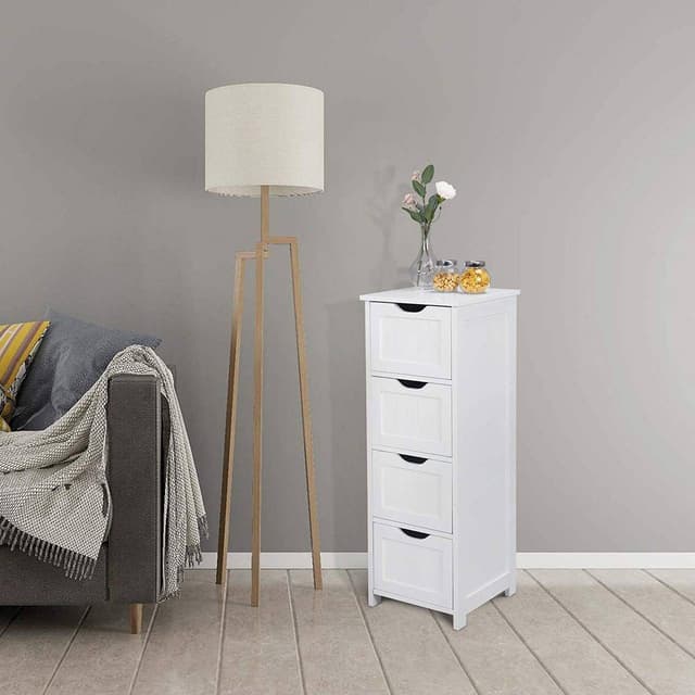 Badezimmerschrank mit 4 Schubladen - Weiß