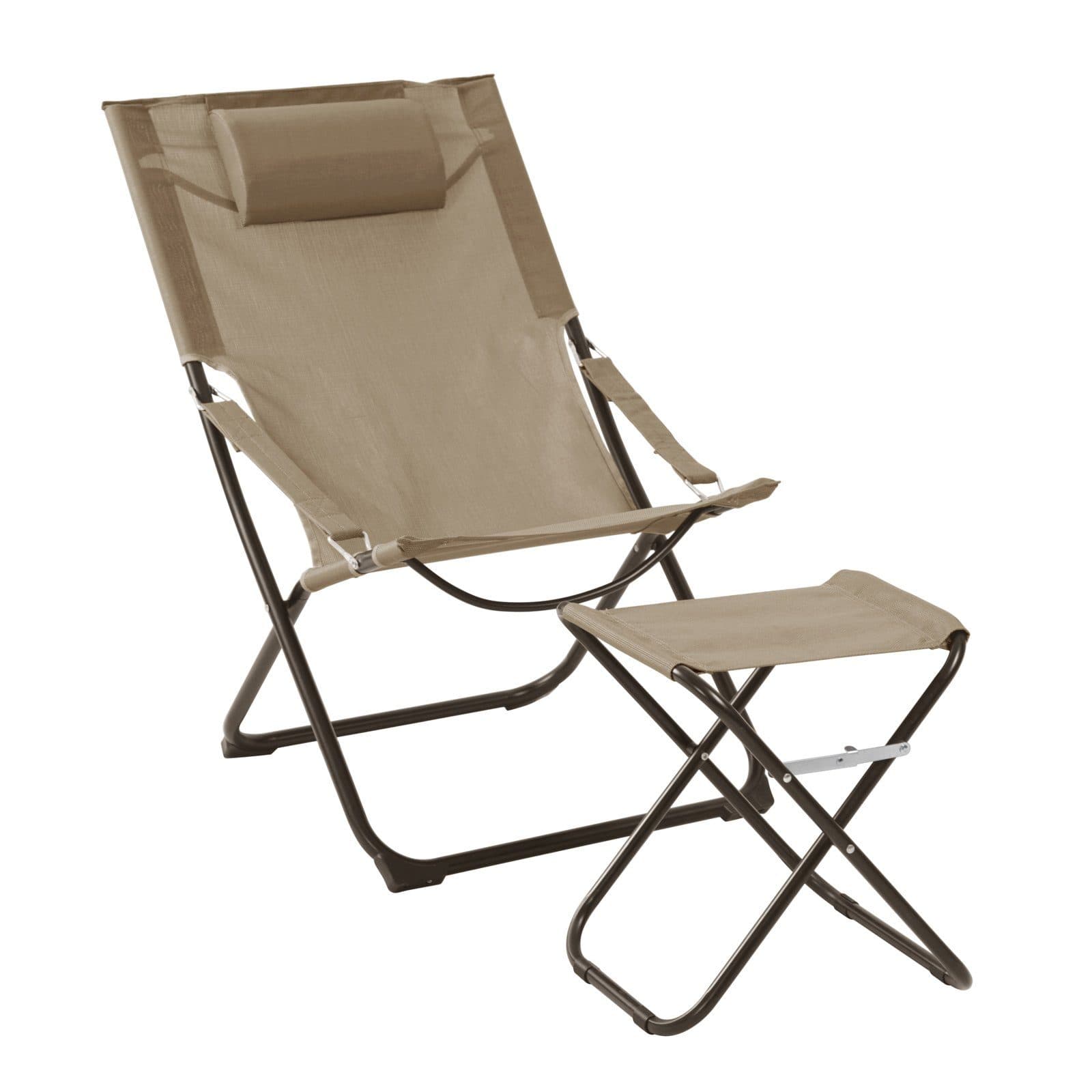 SVITA TOMRA Gartenstuhl mit Fußhocker Taupe - Bild 2