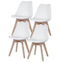 ETC-SHOP Esszimmerstühle 4er Set Eiche Weiß Schalenstuhl Bild 2
