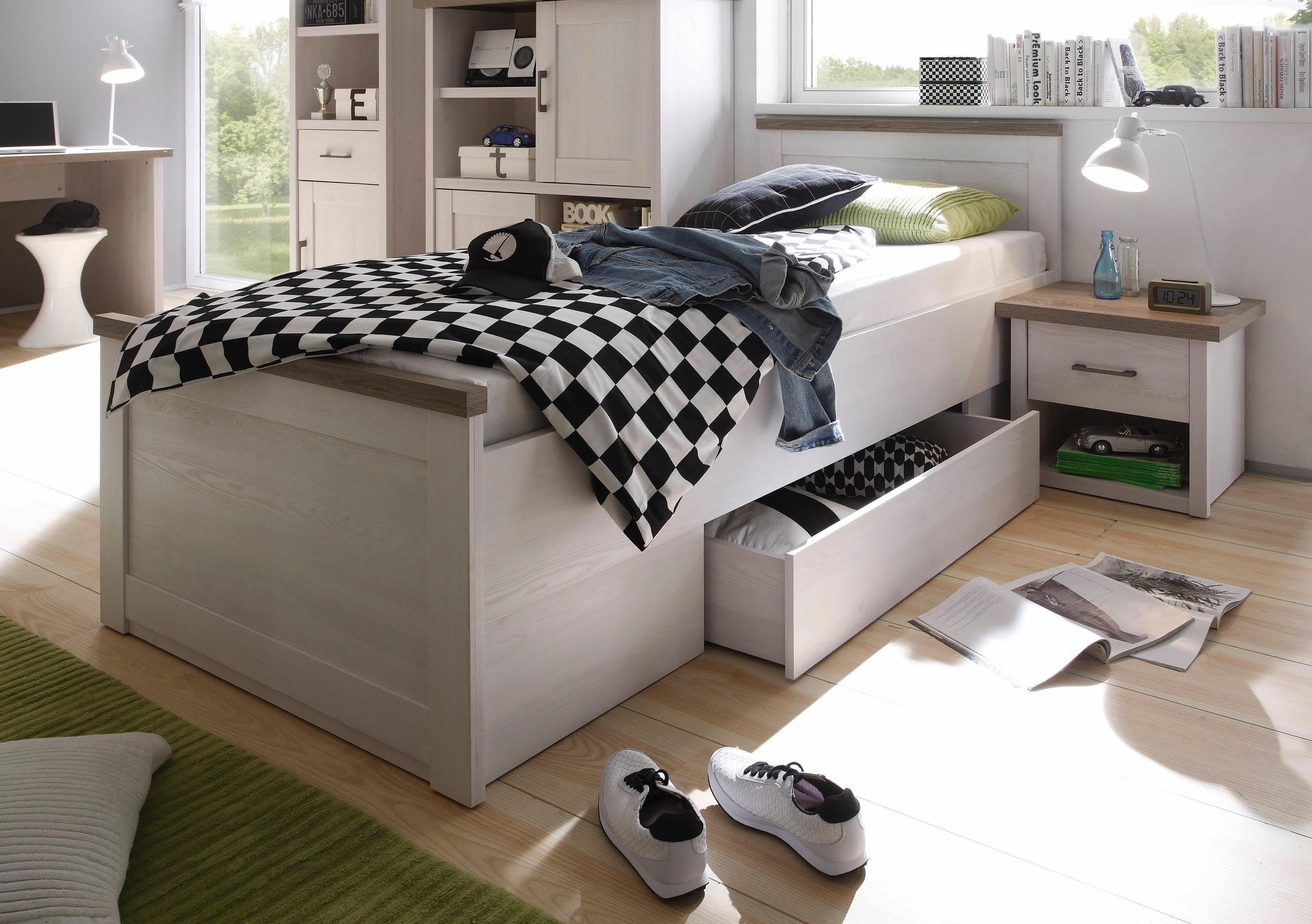 Carryhome Jugendbett Luca Stauraumbett Landhaus Design Weiß - Bild 2