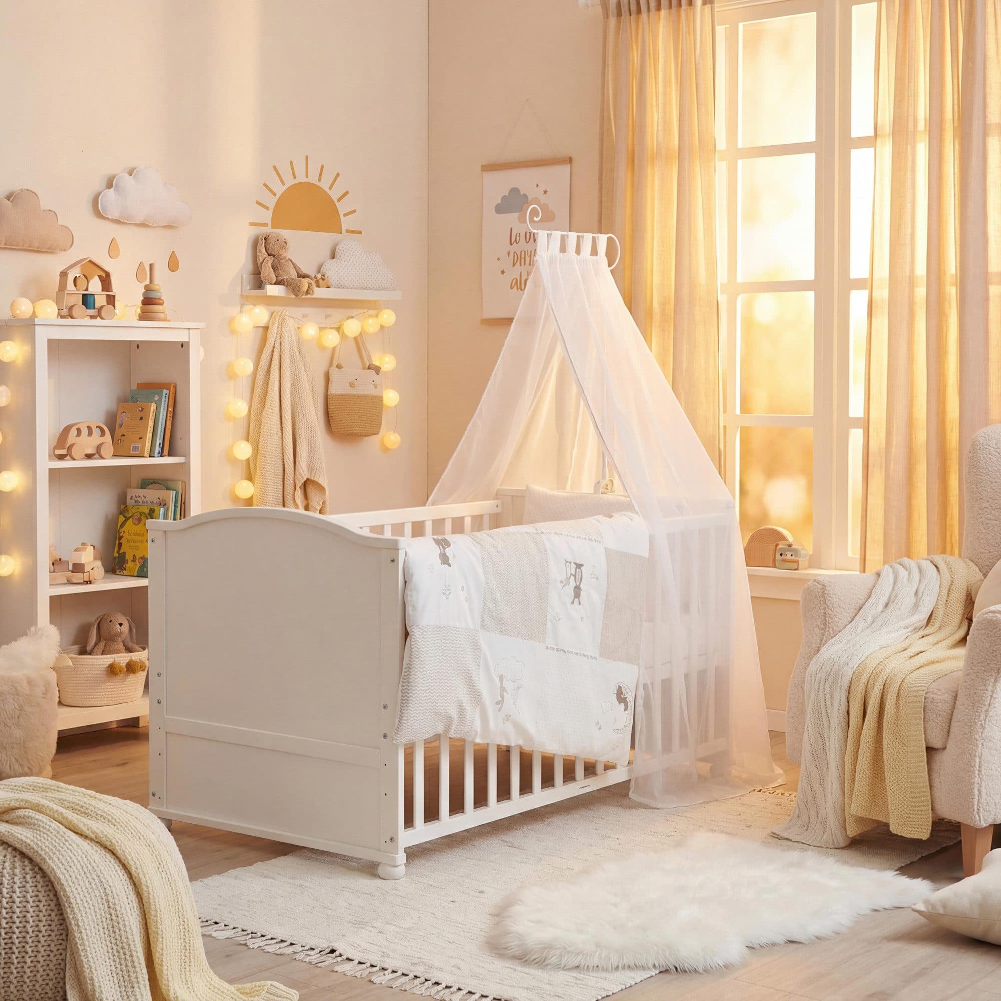 roba® Kombi-Kinderbett Lukas 70x140cm Little Stars oder Fox & Bunny inkl. Bettwäsche - Bild 2