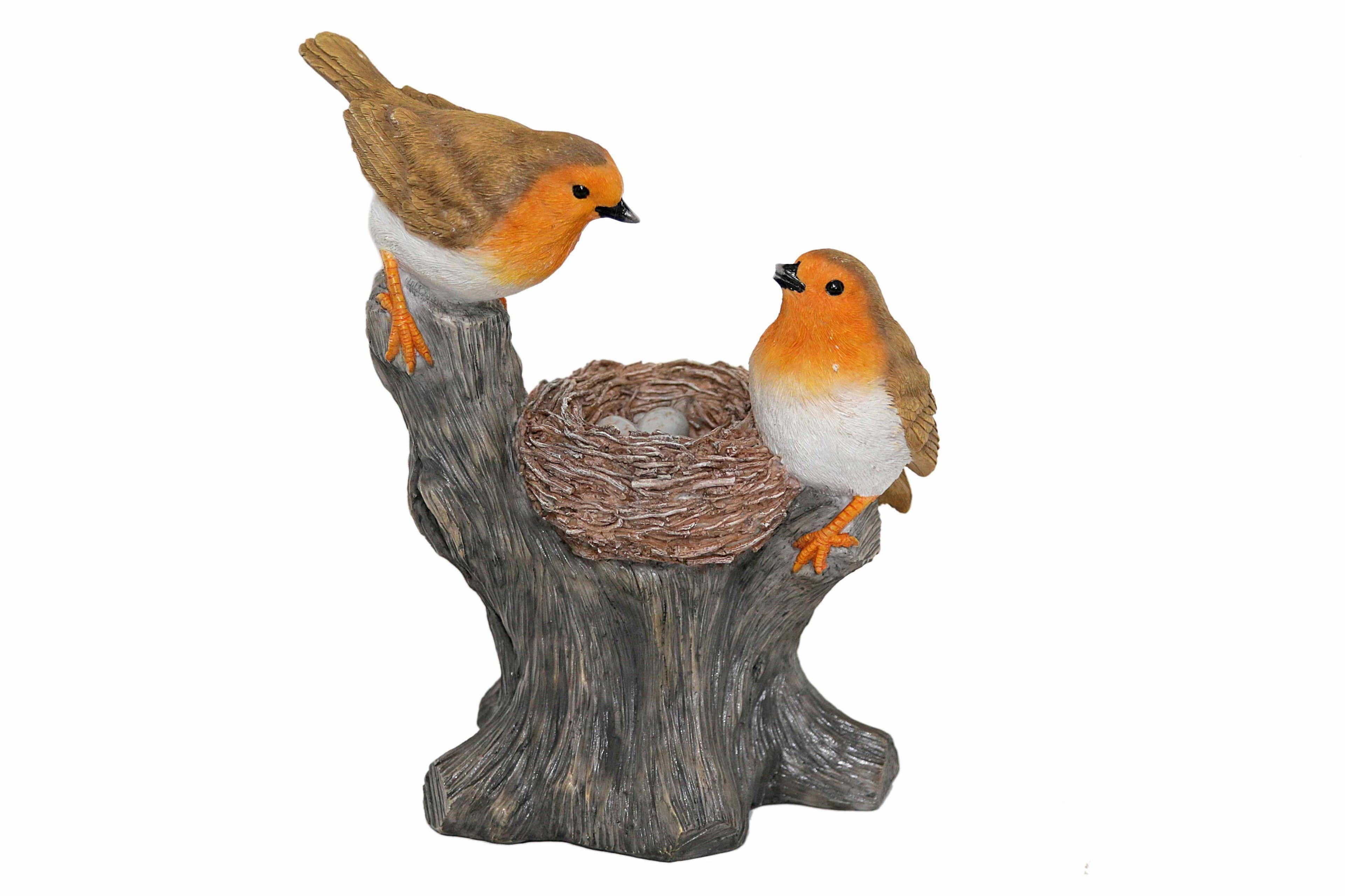 Casa Collection by Jänig Tierfigur Rotkehlchen mit Nest auf Stamm sitzend - Bild 2