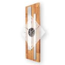 Kreative Feder Wanduhr „Silver Stripes“ Massivholz Silber Braun Bild 2